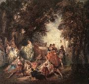 LANCRET, Nicolas Company in the Park France oil painting artist